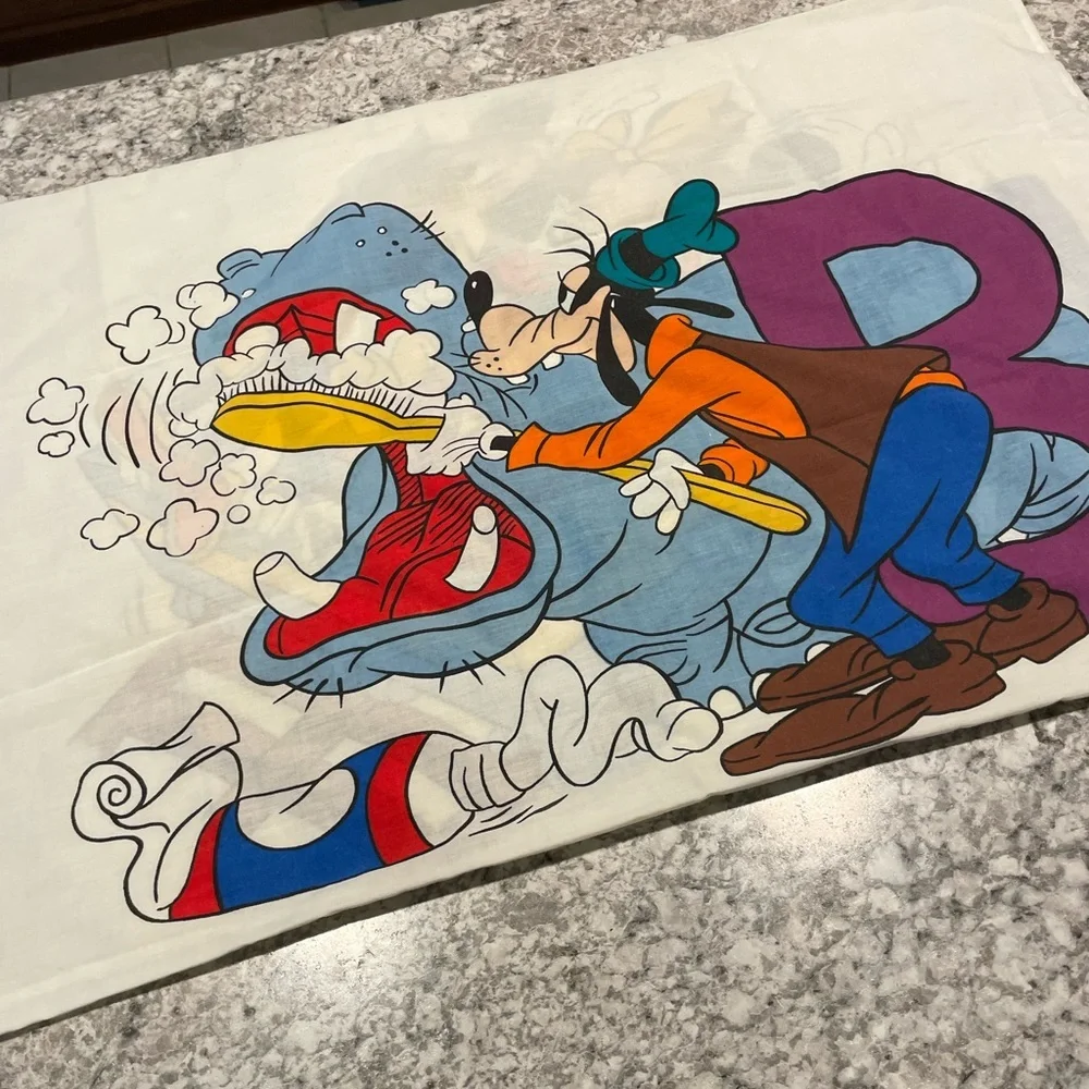 Vintage Mickey and Friends ABC's Alphabet full size fitted sheet and pillowcase